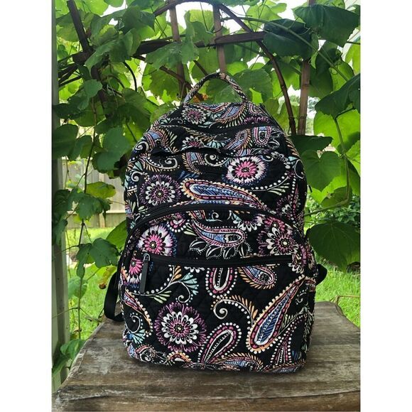 VERA BRADLEY Lighten Up Essential Backpack Bandana Swirl Pattern Computer Bag - Picture 2 of 16